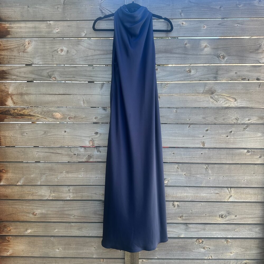 Ted Baker High Cowl Neck Elegant Maxi Dress Wedding Bridesmaid Navy - 4
